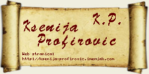 Ksenija Profirović vizit kartica
